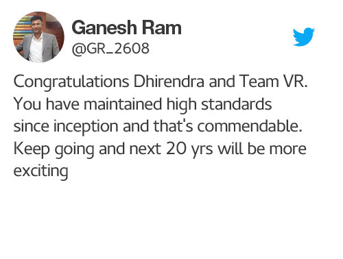 Ganesh Ram twitter post about value research