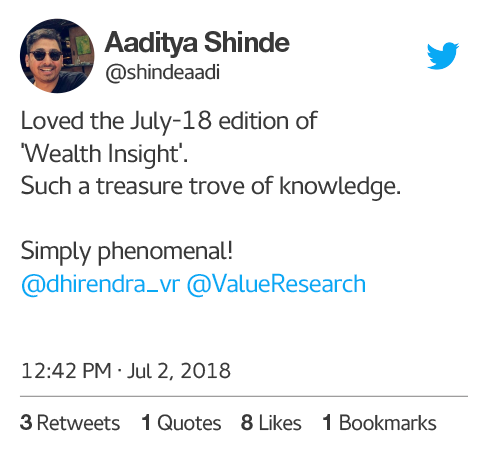 Aaditya Shinde twiiter post about value research