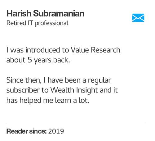 harish testimonial about Value research